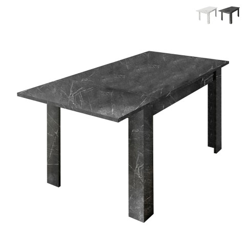 Extendable marble effect dining table 90x137-185cm modern Auris Promotion