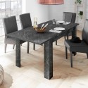 Extendable marble effect dining table 90x137-185cm modern Auris Offers