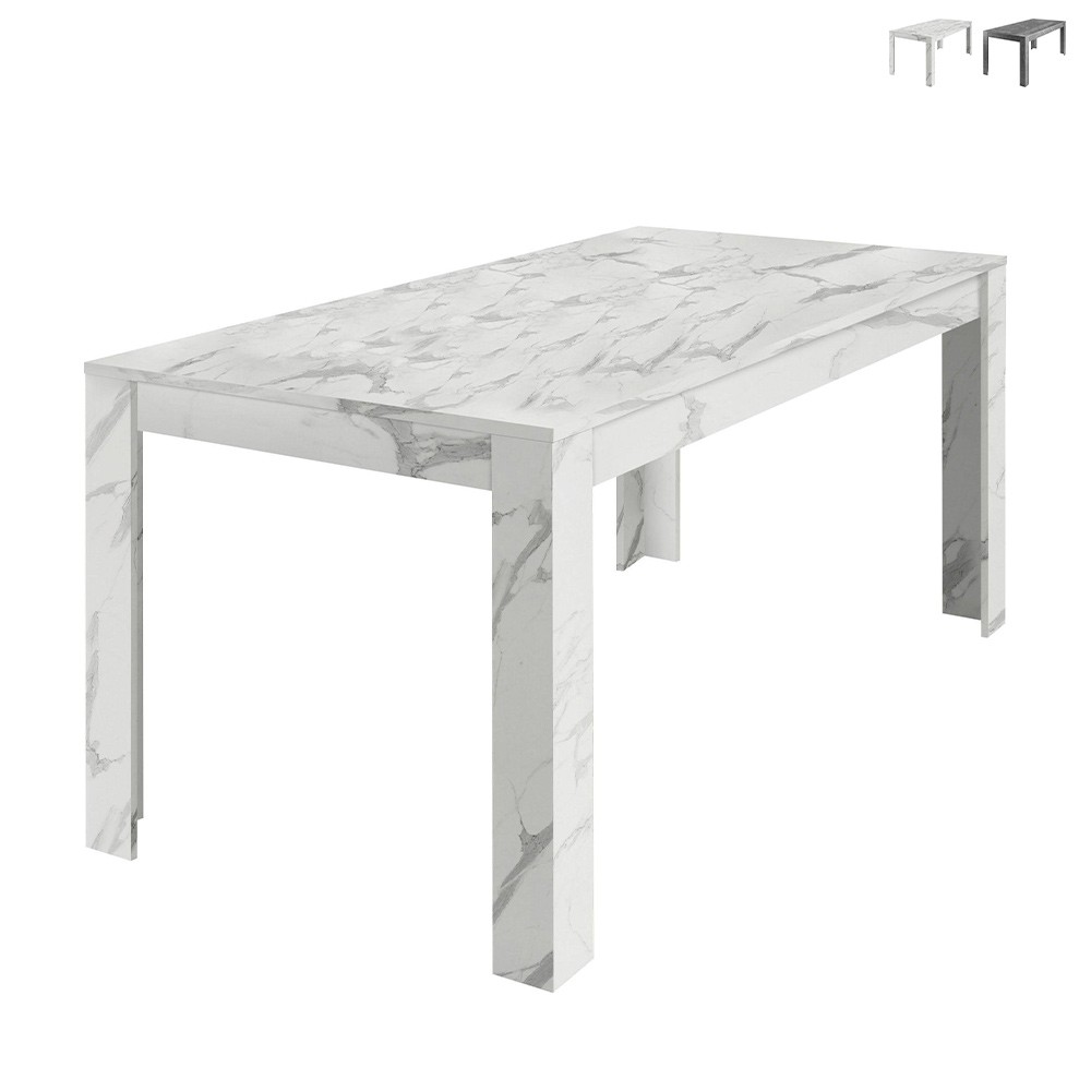 Dining room table 180x90cm modern marble effect Excelsior