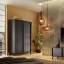 Mobile wardrobe 4 doors modern high sideboard living room 104x174cm Perham Offers