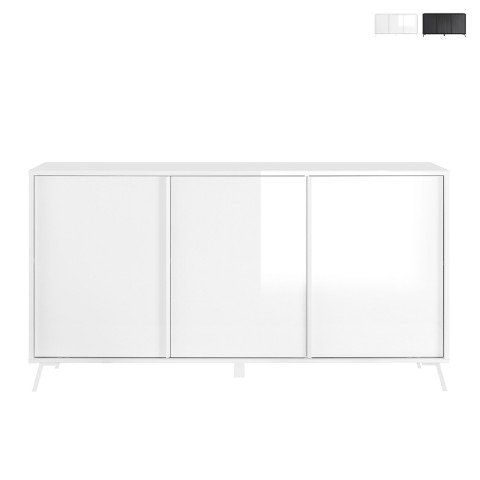 Credenza buffet modern design living room sideboard 3 doors 156x84cm Thilot Promotion