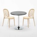 Cosmopolitan Set Made of a 70cm Black Round Table and 2 Colourful WEDDING Chairs Price