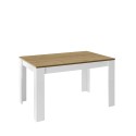 Extendable white glossy oak dining table 90x137-185cm Bellevue Sale
