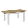 Extendable white glossy oak dining table 90x137-185cm Bellevue Offers