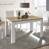 Extendable white glossy oak dining table 90x137-185cm Bellevue Discounts