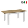 Extendable white glossy oak dining table 90x137-185cm Bellevue On Sale