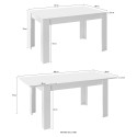 Extendable white glossy oak dining table 90x137-185cm Bellevue Catalog
