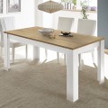 Table 180x90cm glossy white oak kitchen dining room Bellerose Promotion