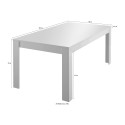 Table 180x90cm glossy white oak kitchen dining room Bellerose Sale