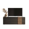 Modern design TV stand with 3 gray wood doors 181x44x59cm Suite Bulk Discounts