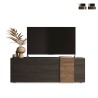 Modern design TV stand with 3 gray wood doors 181x44x59cm Suite Promotion