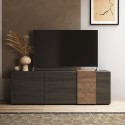 Modern design TV stand with 3 gray wood doors 181x44x59cm Suite Offers
