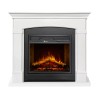 Floor-standing fireplace electric stove with white wooden frame Adams Offers