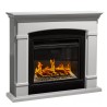 Floor-standing fireplace electric stove with white wooden frame Adams On Sale