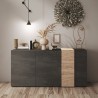 Modern sideboard cabinet with 3 doors 181x44x86cm living room kitchen Byron Offers