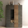 Modern showcase for living room lounge 2 doors gray wood Adalia Sale