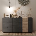 Modern living room sideboard cabinet with 3 drawers and 2 doors 181x44x86cm Maurice Offers