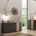 Modern living room sideboard cabinet with 3 drawers and 2 doors 181x44x86cm Maurice Cost