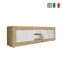 Modern white wooden TV cabinet with 2 doors 180cm Nolux WB Basic Offers