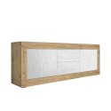 TV cabinet mobile 210cm in wood with 2 doors and 2 drawers white Visio WB Bulk Discounts