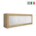 TV cabinet mobile 210cm in wood with 2 doors and 2 drawers white Visio WB Discounts