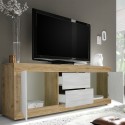 TV cabinet mobile 210cm in wood with 2 doors and 2 drawers white Visio WB Model