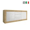 Modern white wooden sideboard with 3 drawers and 2 doors Tribus WB Basic Discounts