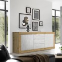 Modern white wooden sideboard with 3 drawers and 2 doors Tribus WB Basic Offers