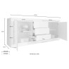 Modern white wooden sideboard with 3 drawers and 2 doors Tribus WB Basic Model
