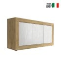 Kitchen sideboard in wood 160x42cm 3 doors white Modis WB Basic Offers