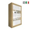 Modern living room display case with 4 white wooden doors 102x43cm Tina WB Basic Discounts