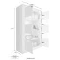 Modern living room display case with 4 white wooden doors 102x43cm Tina WB Basic Measures