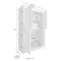White 4-door credenza high storage cabinet Novia WB Basic Model
