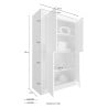 White 4-door credenza high storage cabinet Novia WB Basic Model