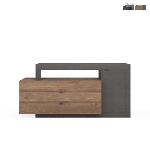 Modern living room mobile sideboard 160x42x82cm 1 door 3 drawers Rebel Promotion