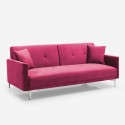 Modern 3-seater sofa bed clic clac design in Villolus velvet fabric 