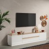 Low TV stand for mobile 205x40x44cm in wood with 2 doors and 2 drawers Venice. Bulk Discounts