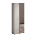 Entryway shoe cabinet with 2 mirror doors in glossy white and oak Alba. Offers