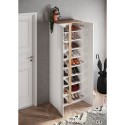 Entryway shoe cabinet with 2 mirror doors in glossy white and oak Alba. Sale