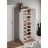 Entryway shoe cabinet with 2 mirror doors in glossy white and oak Alba. Sale