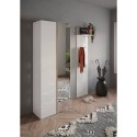 Entryway shoe cabinet with 2 mirror doors in glossy white and oak Alba. Discounts