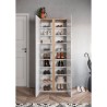 Entryway shoe cabinet with 2 mirror doors in glossy white and oak Alba. Catalog
