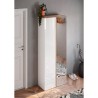Entryway shoe cabinet with 2 mirror doors in glossy white and oak Alba. Bulk Discounts