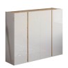 4-door glossy white and oak modern shoe cabinet 140x35x111cm Chelsea Offers