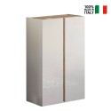 Shoe cabinet wardrobe entrance 2 doors 70x35x111cm glossy white wood Indy On Sale