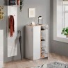Shoe cabinet wardrobe entrance 2 doors 70x35x111cm glossy white wood Indy Discounts
