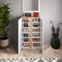 Shoe cabinet wardrobe entrance 2 doors 70x35x111cm glossy white wood Indy Choice Of