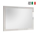 Modern mirror 110x60cm entrance wall glossy white frame Nadine On Sale