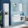 White swivel bathroom column with mirror door and drawer Tilda Promotion