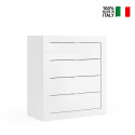 White bedroom or bathroom chest of drawers 4 drawers 70x78x35cm Chantal On Sale
